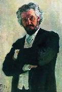Ilya Repin Portrait of the cellist Aleksander Valerianovich Wierzbillowicz France oil painting artist
